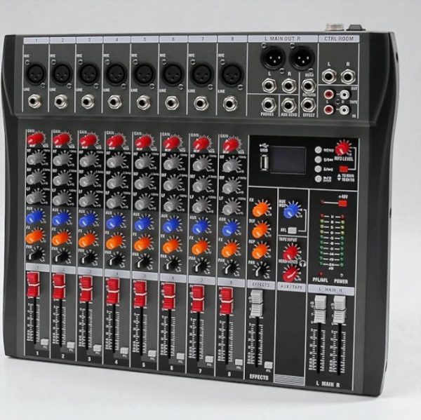 Mixer profesional pasiv  8 canale neamplificat, Bluetooth USB, Phantom 48V