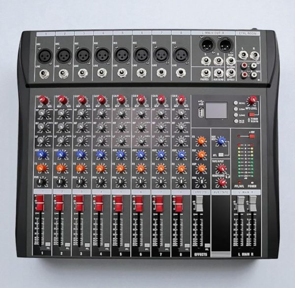 Mixer profesional pasiv  8 canale neamplificat, Bluetooth USB, Phantom 48V