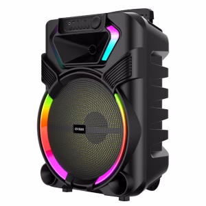 Boxa Portabila , cu Lumini RGB, cu Maner, MP3, USB, Bluetooth, TF, Slot Microfon, Karaoke, Acumulator, Negru