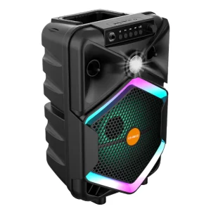 Boxa Portabila cu Lumini RGB, Putere 100W, MP3, USB, Bluetooth, TF, WIFI, Slot Microfon, Karaoke, Acumulator, Negru