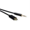 Cablu audio USB-C la jack stereo 3.5mm T-T Negru