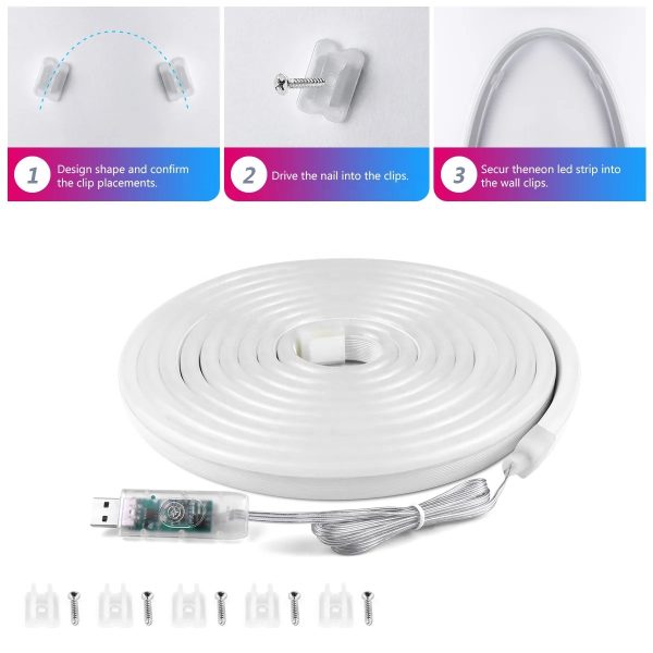 Bandă LED Neon RGB-Magic  5 Metri, Control Smart și Efecte Dinamice