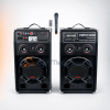 Set 2 Boxe Active AT Performance AT-284, 1500W PMPO, Difuzoare 12”, Bluetooth, USB/MP3, AUX, Karaoke, Microfon Wireless și Telecomandă