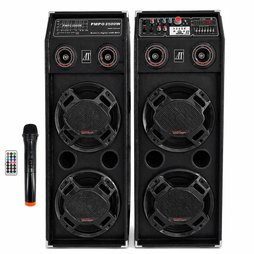 Boxe Profesionale AT Performance AT-2304, 90W, 4 x Difuzor 10 Inch, Bluetooth, USB, Microfon, Karaoke