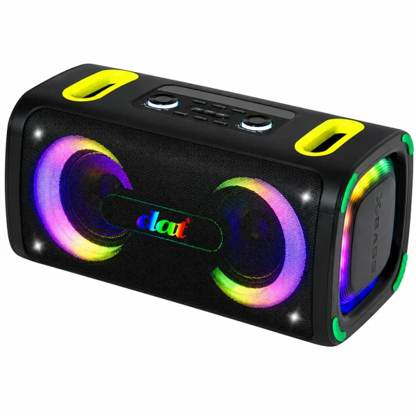 Boxă Portabilă Karaoke DAT DT-2177, Bluetooth, 2×6.5", 2 Microfoane Wireless, RGB LED, USB/TF/FM, Telecomandă