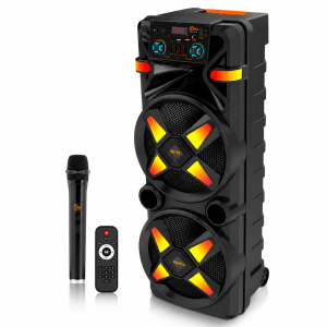 Boxă Portabilă AT Performance 12” x2, 6000mAh, Bluetooth, RGB , DSP, Microfon Wireless – Super Bass