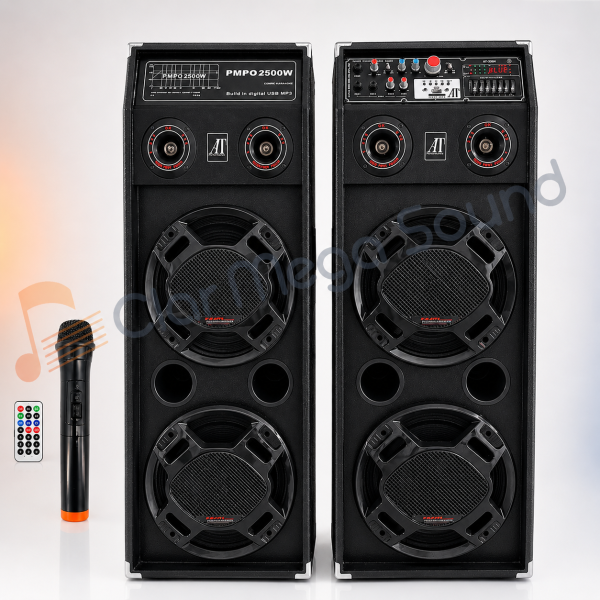 Boxe Profesionale AT Performance AT-2304, 90W, 4 x Difuzor 10 Inch, Bluetooth, USB, Microfon, Karaoke