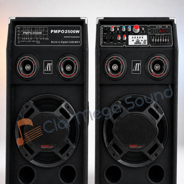 Boxe Profesionale AT Performance AT-2304, 90W, 4 x Difuzor 10 Inch, Bluetooth, USB, Microfon, Karaoke