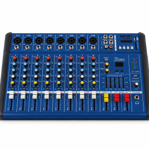 Mixer Audio Amplificat BMG PMX802D, 8 Canale, DSP 16 Efecte, USB/SD, Phantom +48V, Egalizator Grafic, Ieșiri Boxe