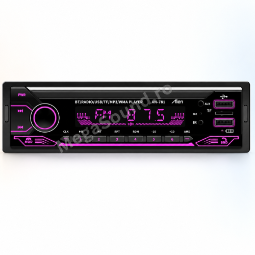 Player auto Alien AN-781 cu Bluetooth, USB, MicroSD, radio FM RDS și telecomandă, 4 × 50 W
